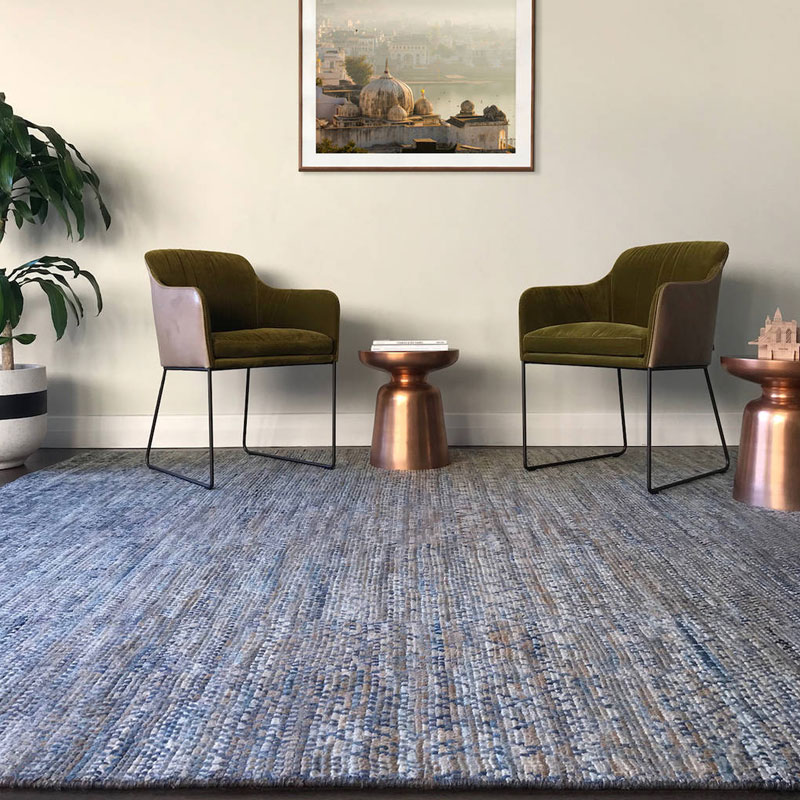 blue and brown natural luxury rug